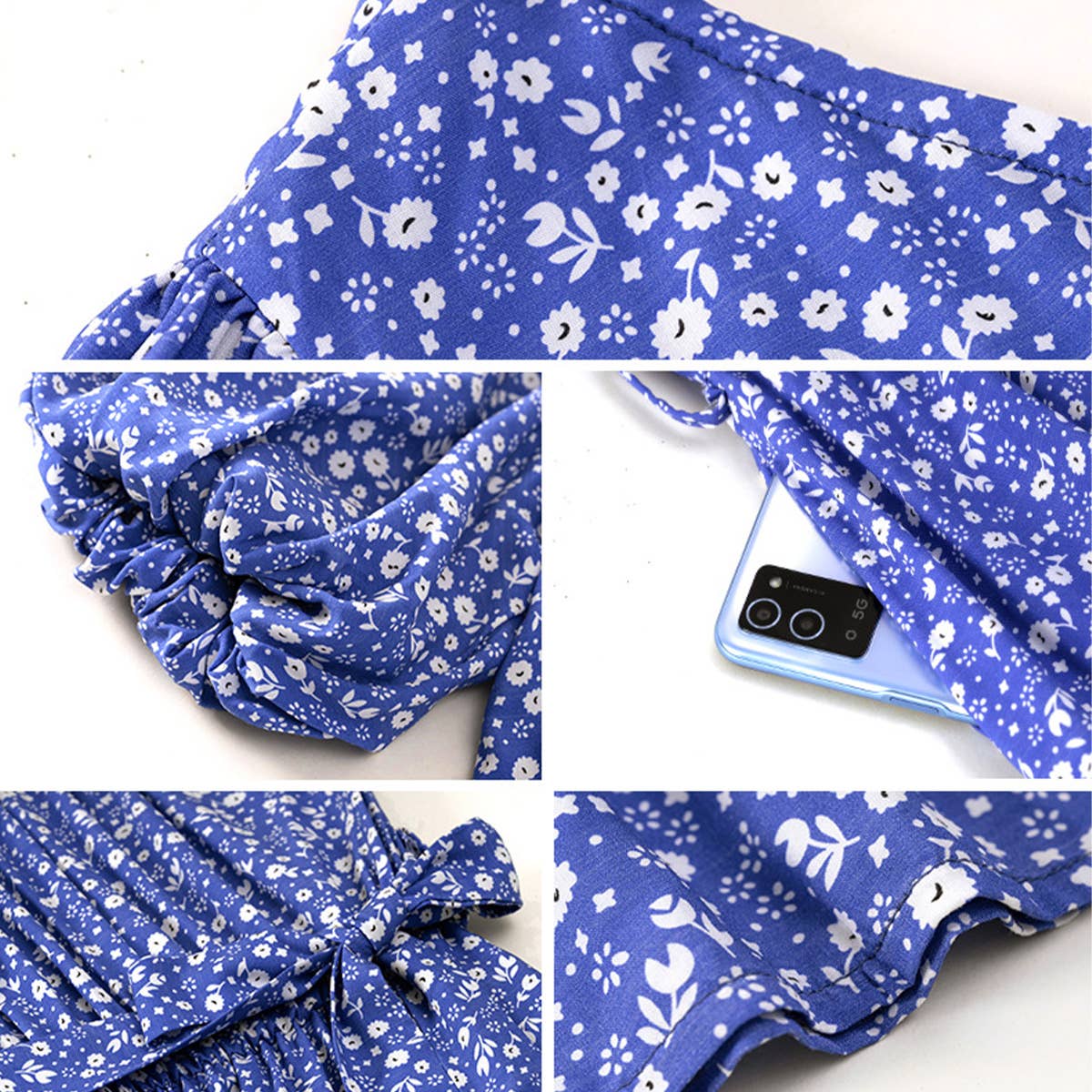 SLANT SHOULDER PRINTED LANTERN SLEEVE DRESS