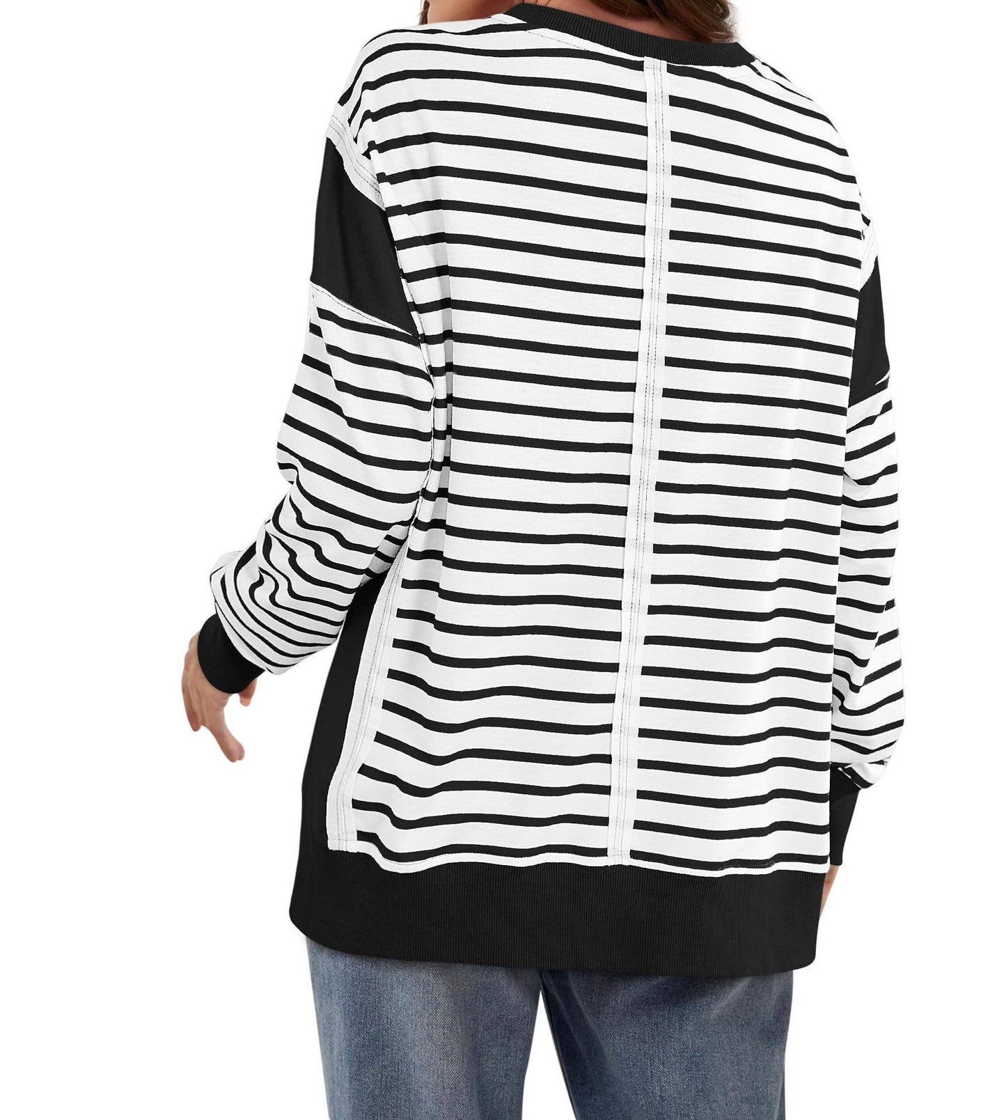 LONG SLEEVE HOODIE WITH MATCHING STRIPES