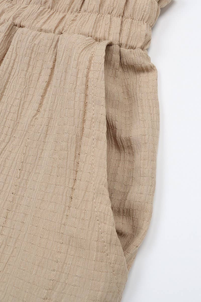 CWBLP0806_CASUAL TEXTURED HIGH WAIST WIDE LEG TROUSERS