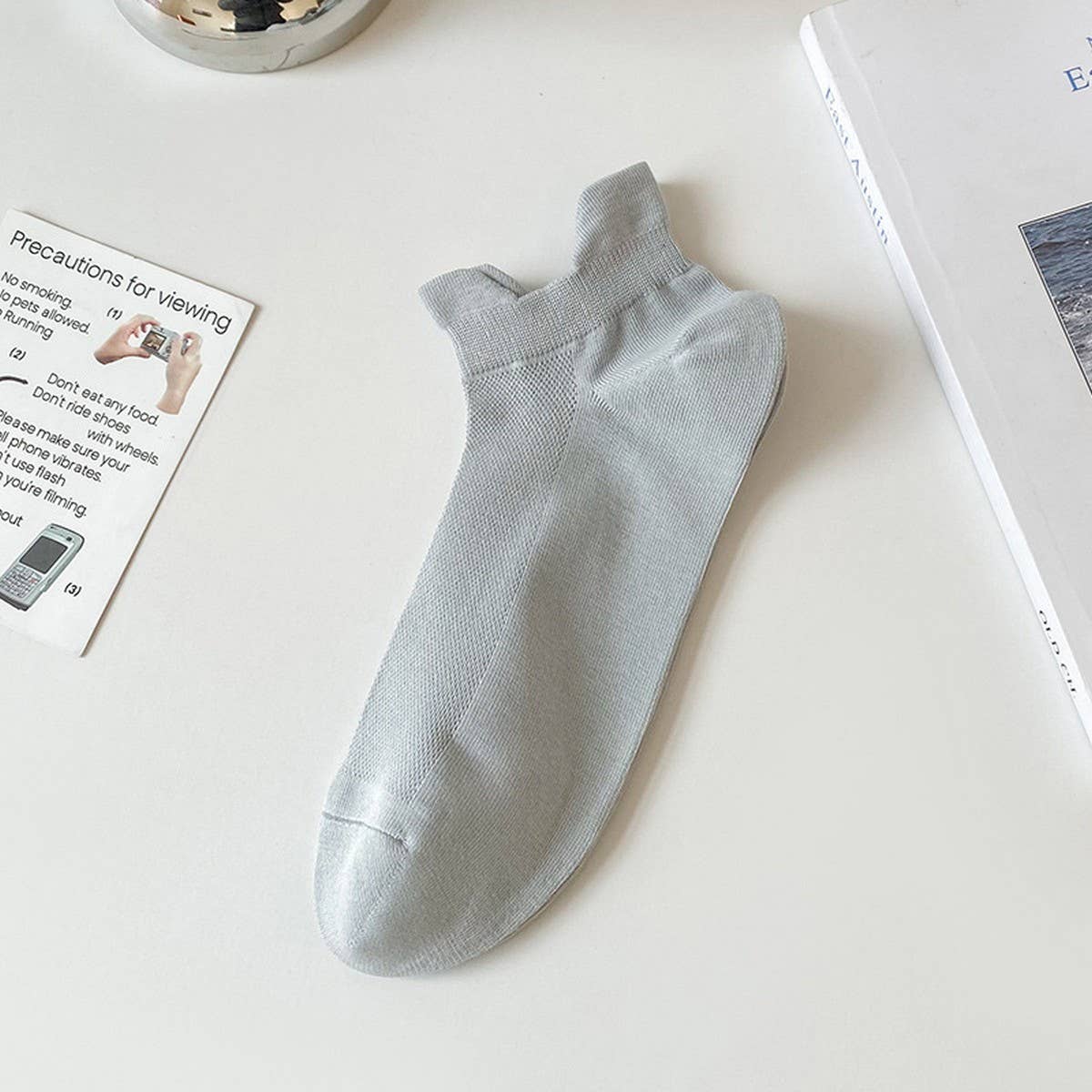 CWMS2460_SUMMER BREATHABLE SIMPLE SOLID COLOR BOAT SOCKS