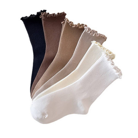 WARM BROWN FUNGUS MID-CALF WOMEN'S SOCKS