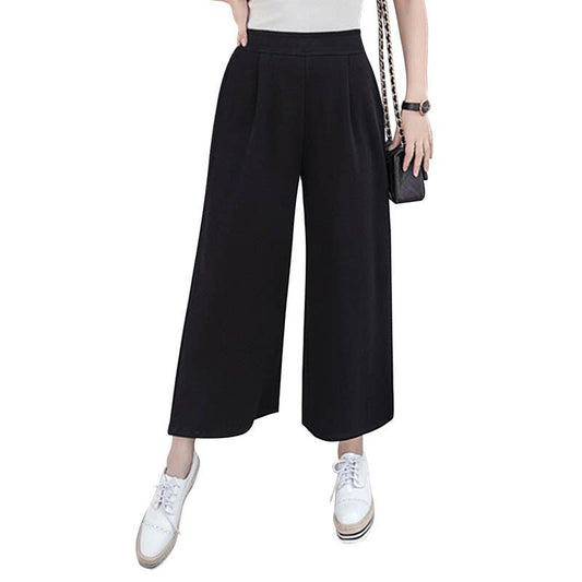 MID-RISE PANTS CROPPED CASUAL STRAIGHT LEG PANTS