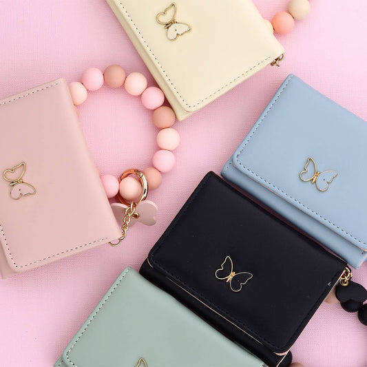 Butterfly Card Holder Wallet with Keychain Bracelet_CWAB4949