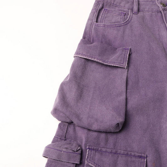 MULTI POCKET LOOSE CARGO PANTS JEANS