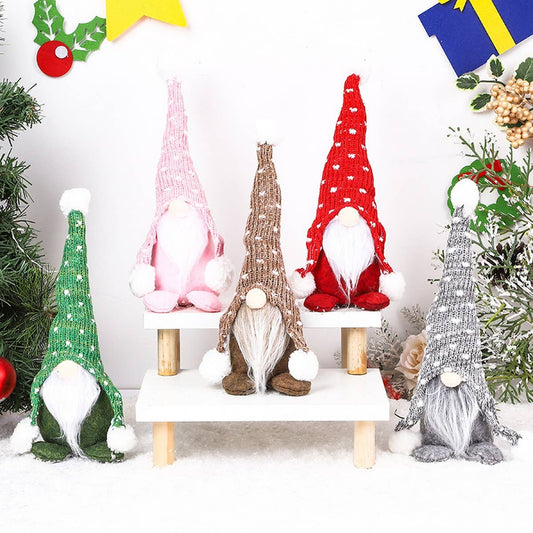 FACELESS DOLL CHRISTMAS KNITTED HAT DOLL ORNAMENT_CWMM2768