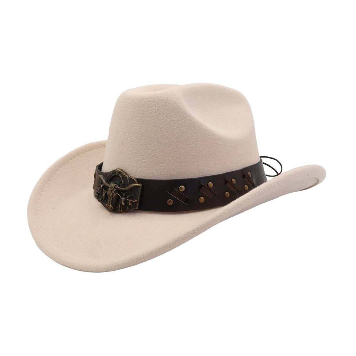 New Western Wool Fedora Hat with Ethnic Design_CWAH04499