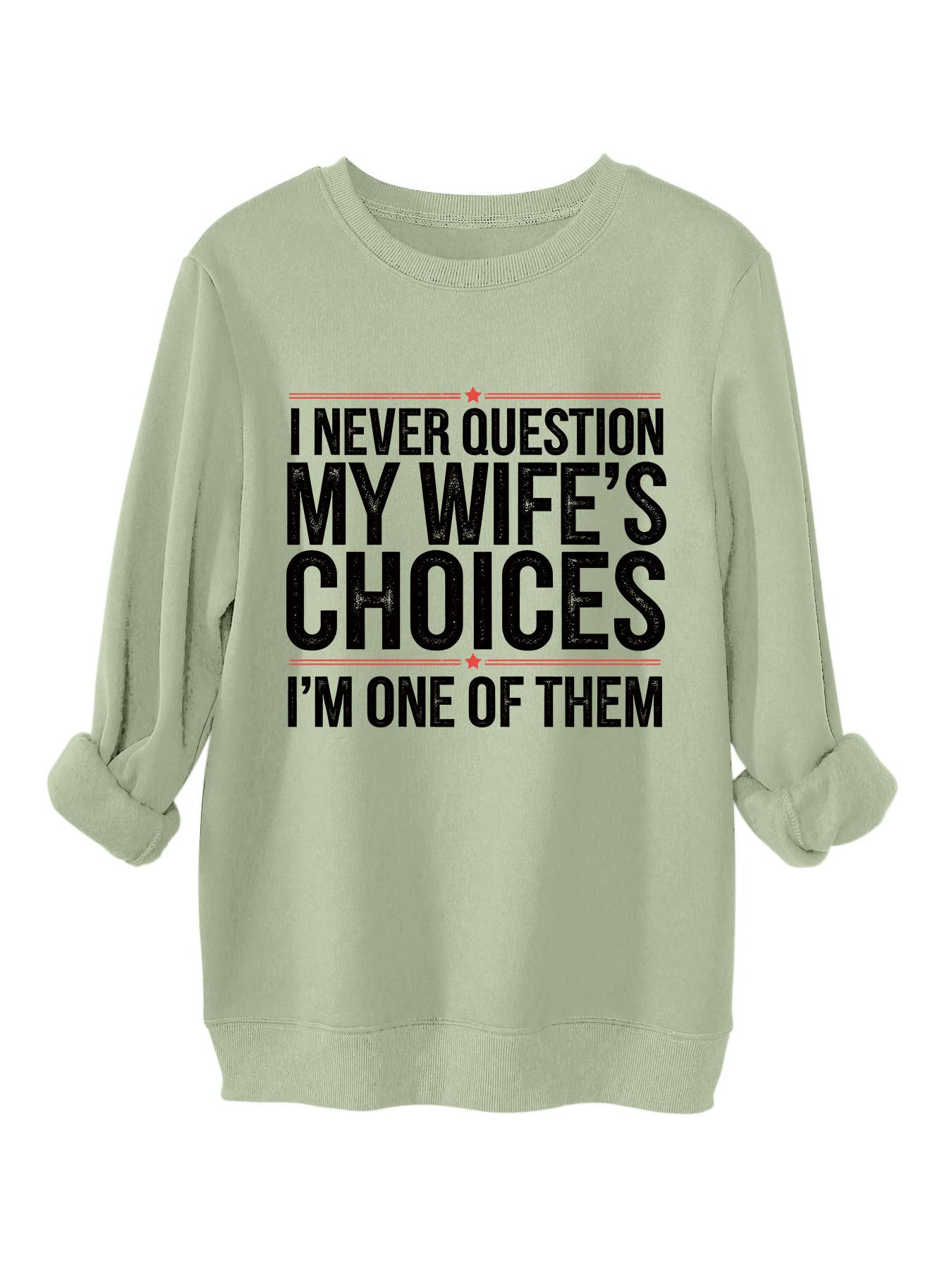 i never question printed thickened sweatshirt