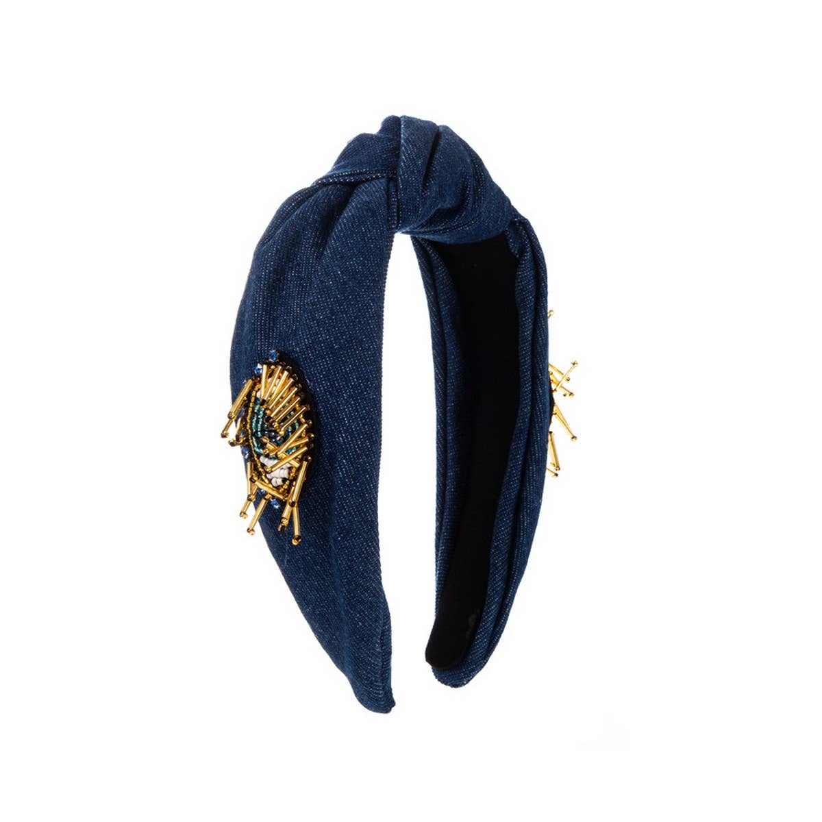 FASHIONABLE EVIL EYE DENIM HEADBAND