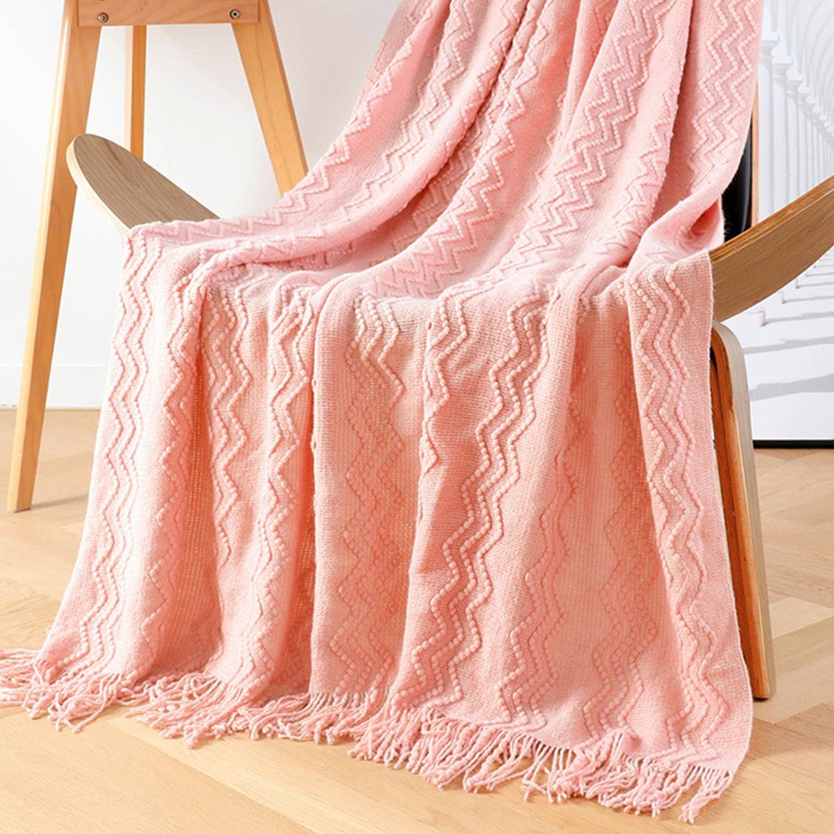 KNITTED SOFT WARM SOFA BLANKET BED END BLANKET
