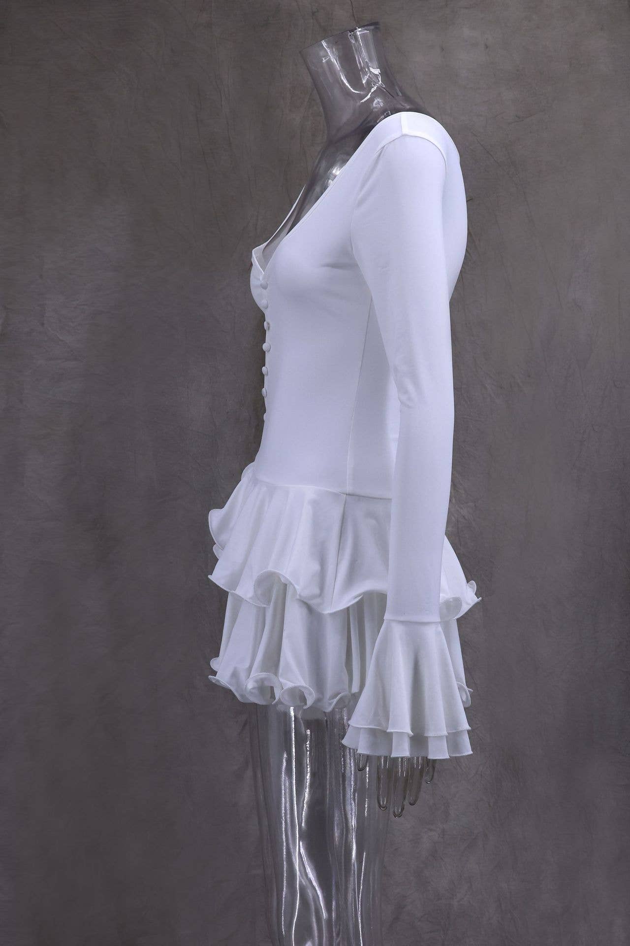 Slim Fit Asymmetrical Ruffle Beach Dress