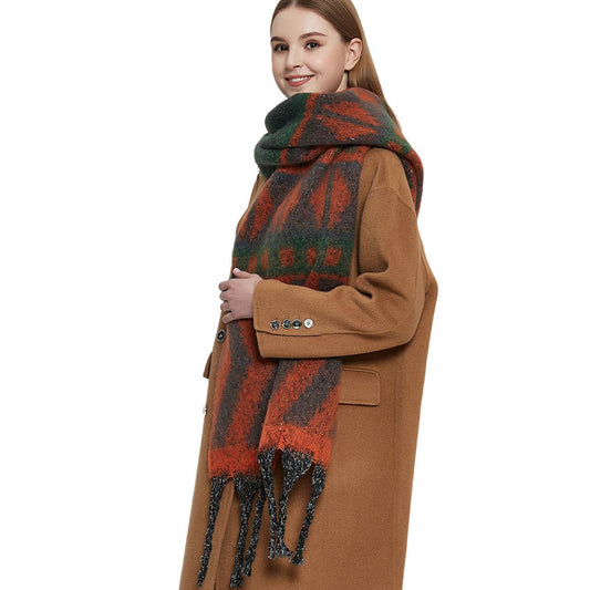 Faux Mohair Tassel Shawl ? Thick Winter Wrap