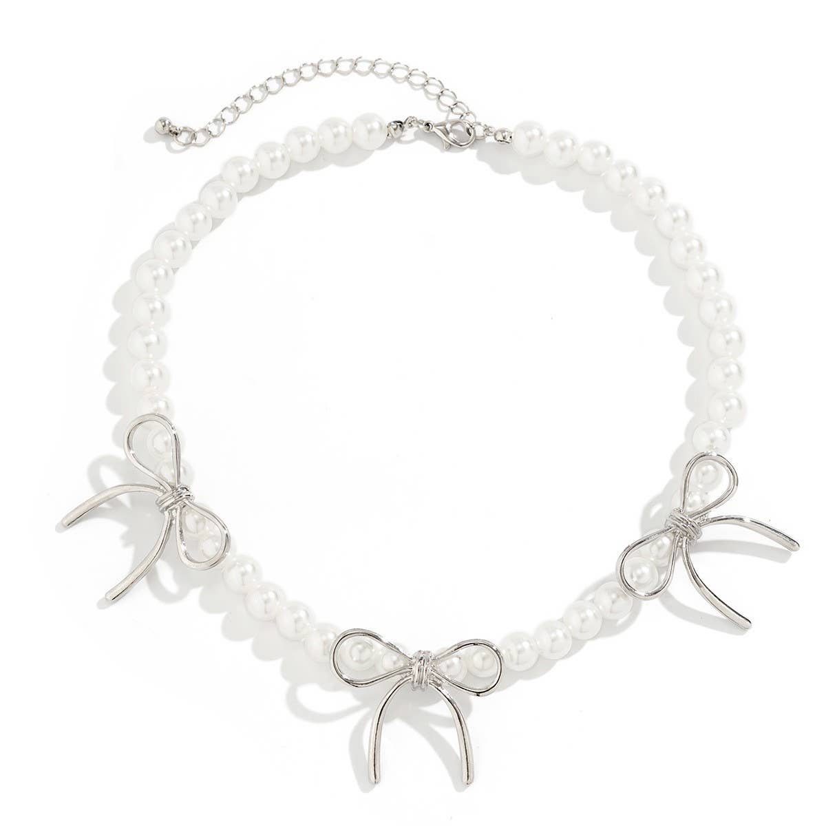 HOT SELLING BLACK BOW BEADED NECKLACE