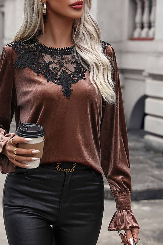 LACE LONG SLEEVE KNIT TOP_CWTTL1510