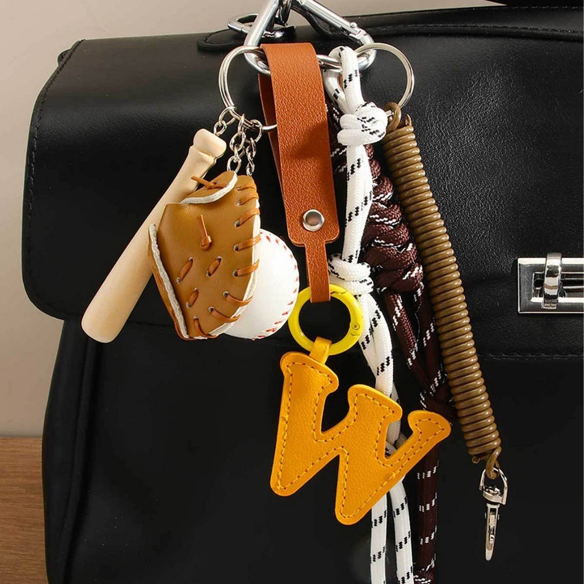 Cute Plush Bear Keychain with Bow & Photo Holder