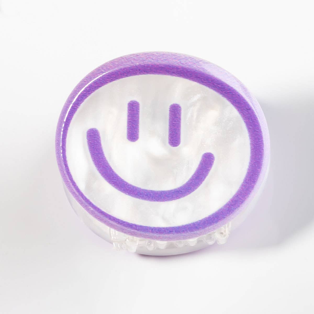 Acrylic Smiley Face Hair Claw - Cute Back Clip_CWAHA0285