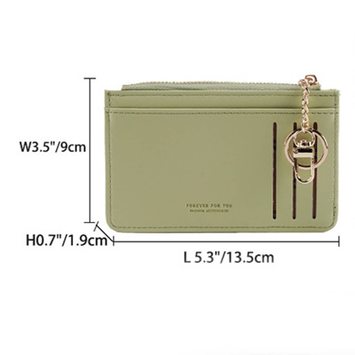 WOMEN SIMPLE SOLID COLOR WALLET WITH KEY RING_CWAB1239