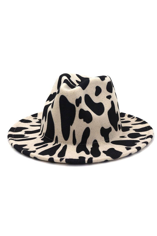 COW PATTERN TRENDY PANAMA HAT_CUAH013