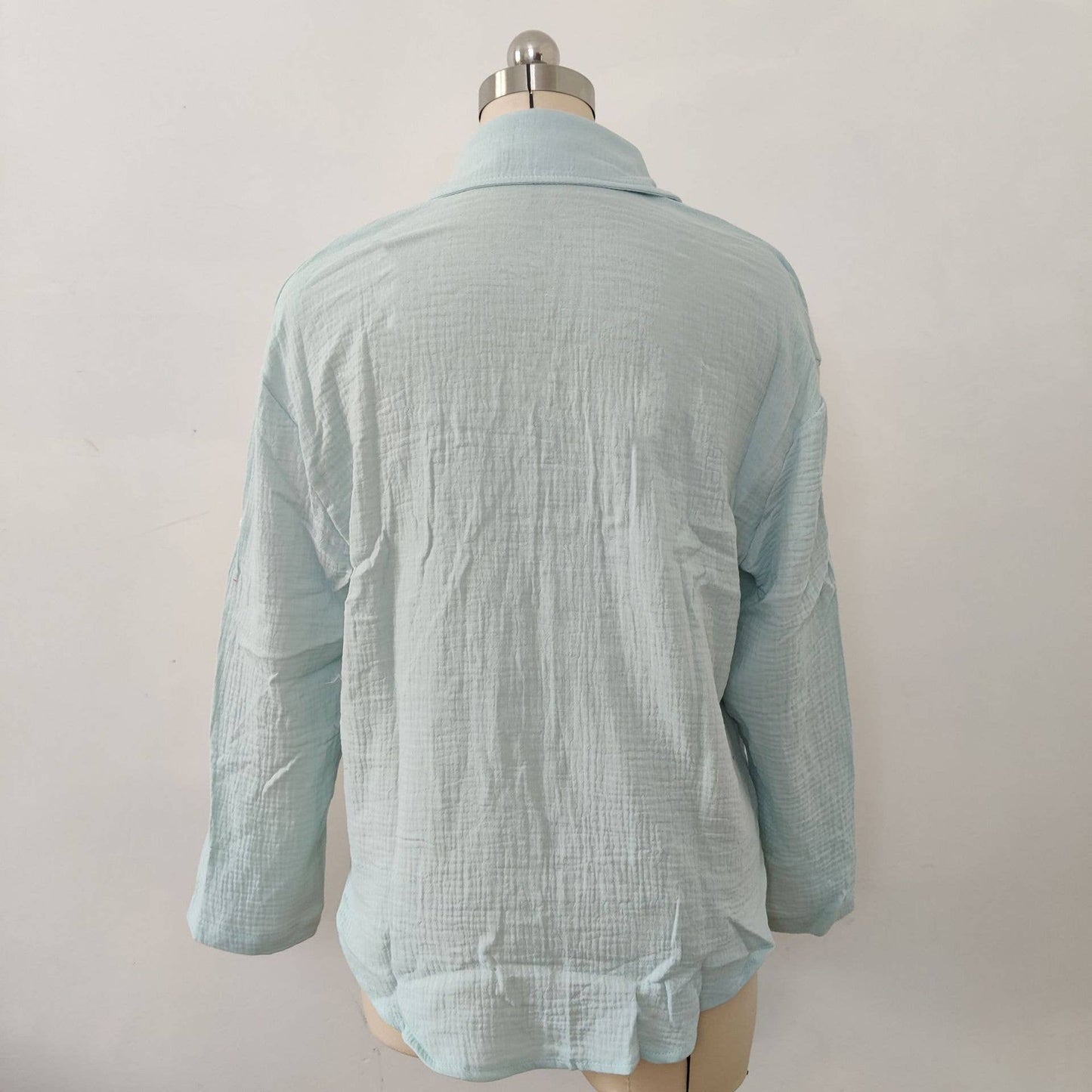 SOLID COLOR LOOSE LOOSE WOMEN'S TEXTURE SHIRT