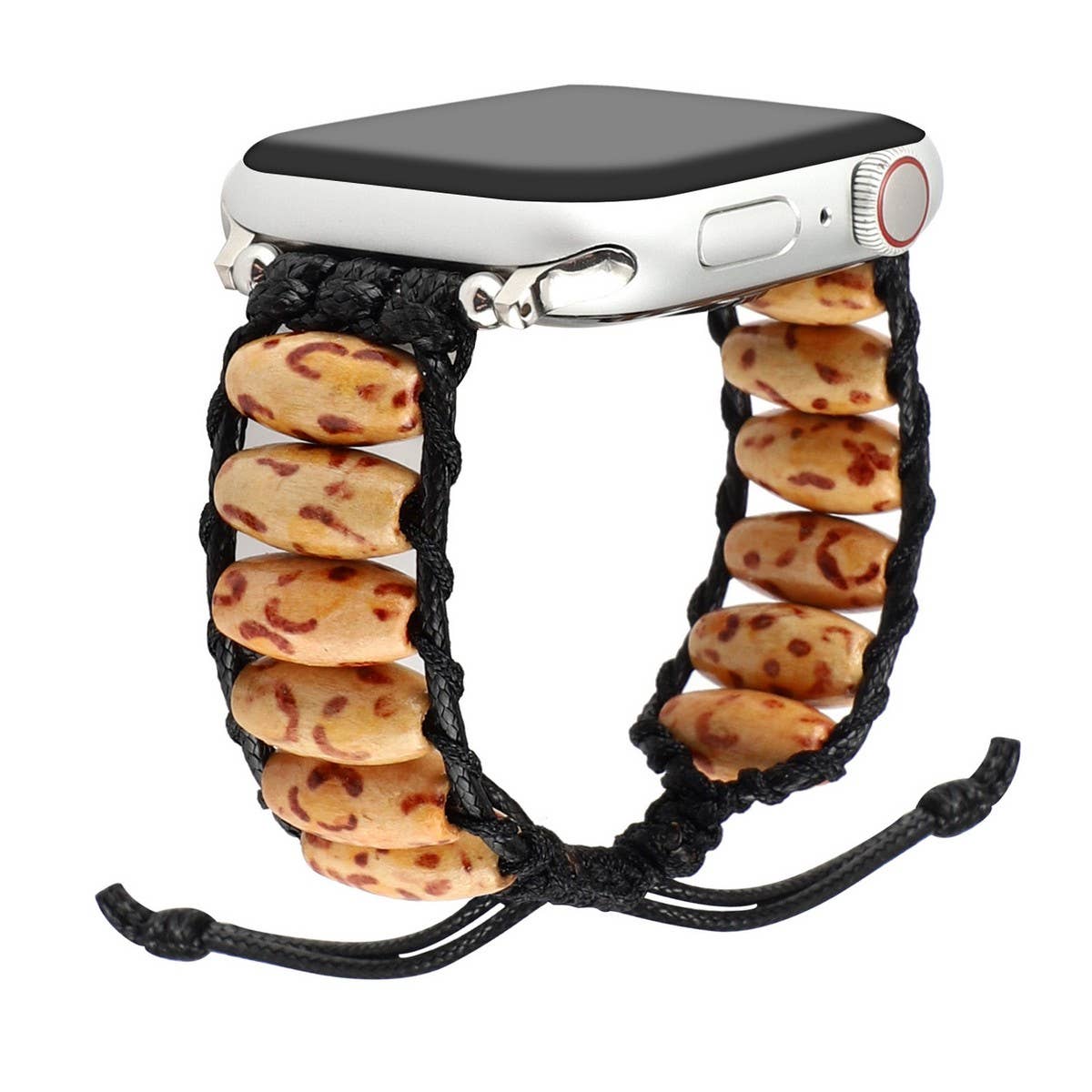 IWATCH9 WOODEN BEADS WAX ROPE STRAP Apple Watch9-1