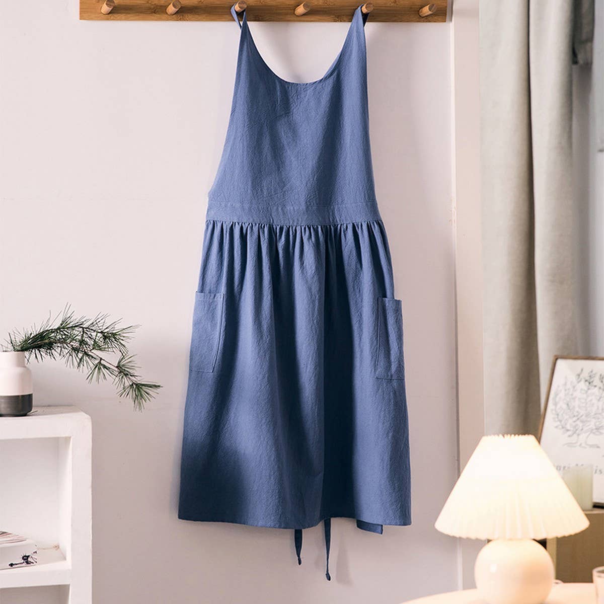 CWMM1832_Cotton Linen Household Kitchen Apron Work Apron