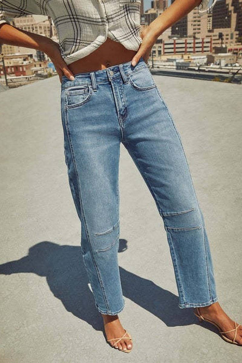 CWJP0597_WASHED MID-RISE LOOSE STRAIGHT LEG JEANS