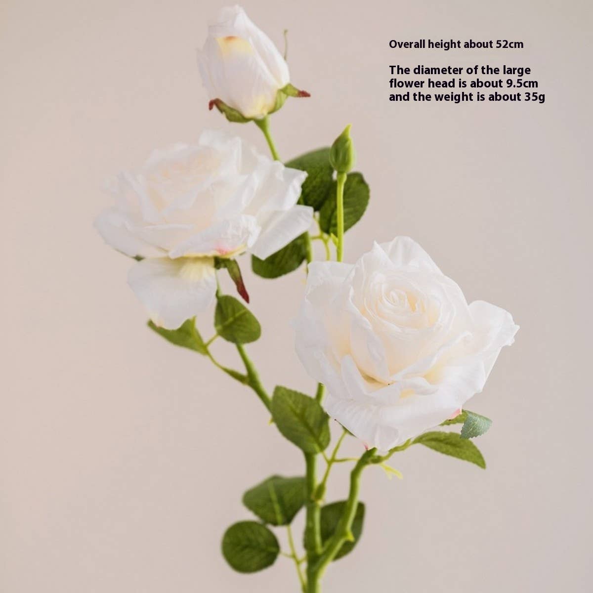 2-Flower 1-Bud Burnt Edge Dried Rose Artificial_CWMM6477