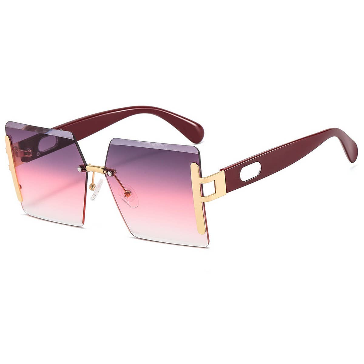 Rimless Cut Edge Ocean Lens Sunglasses Unisex