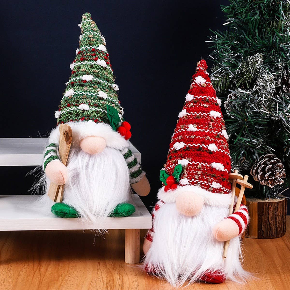 CHRISTMAS LIGHTED FACELESS OLD MAN ORNAMENT