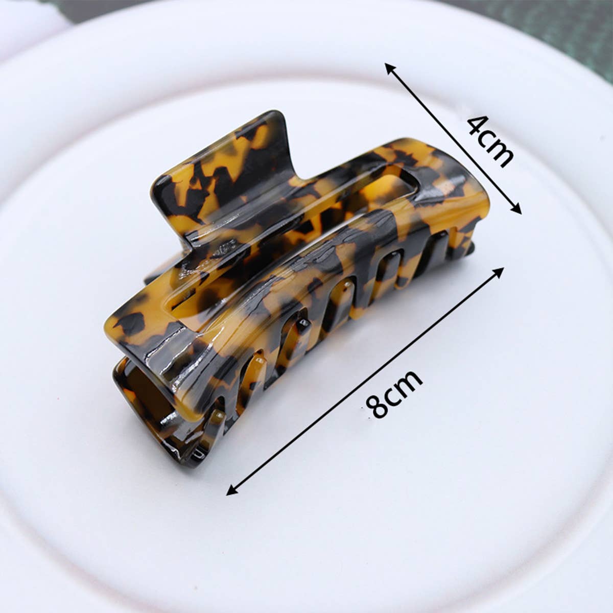 Acetate Leopard Hair Claw - Hollow Tortoise Clip_CWAHA2608