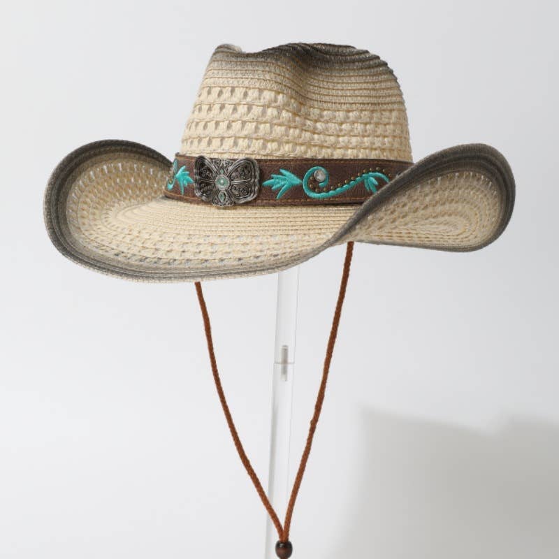 Hollow Out Jazz Straw Hat Western Cowboy Style_CWAH3657