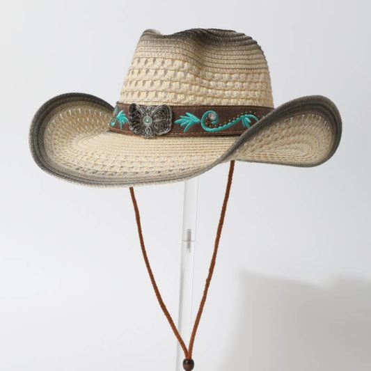Hollow Out Jazz Straw Hat Western Cowboy Style_CWAH3657