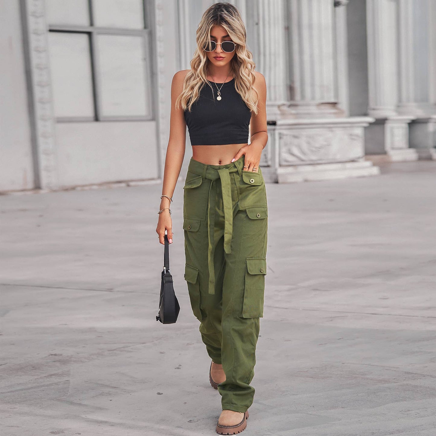 Washed denim heavy industry casual workwear pants