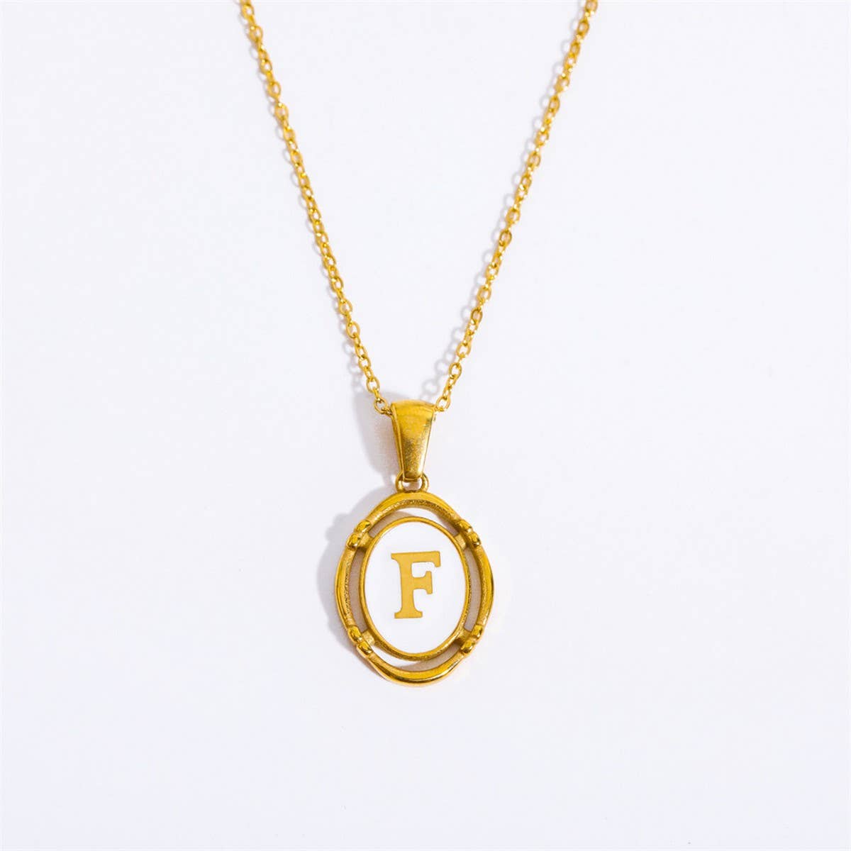 NEW CREATIVE 26 LETTERS PENDANT OVAL NECKLACE