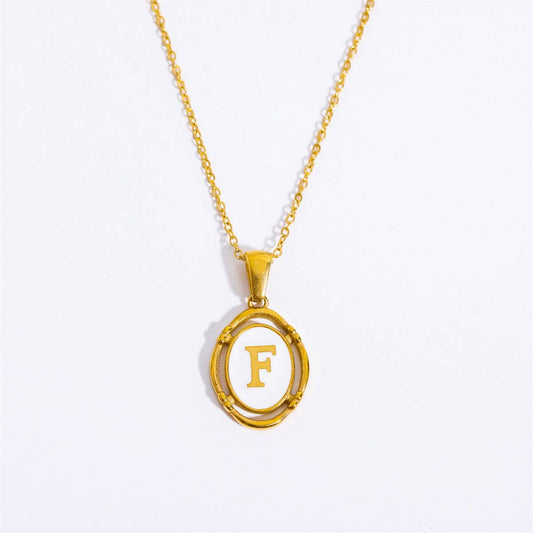 NEW CREATIVE 26 LETTERS PENDANT OVAL NECKLACE