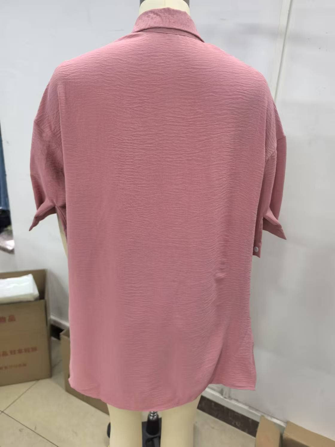 Solid-color single-breasted shirt set