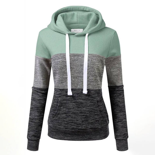 WOMEN COLOR MATCHING CASUAL HOODIE_CWOHOL409