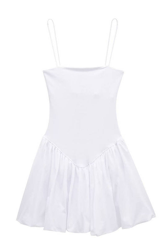 CWDSD6643_LOW-NECK SLEEVELESS SLIM-FIT SUSPENDER DRESS