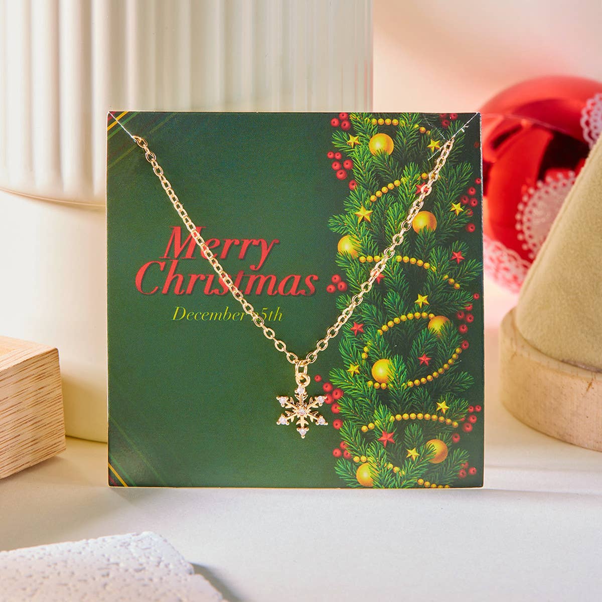 ALL-MATCH NEW CHRISTMAS SNOWFLAKE NECKLACE_CWAJE2394