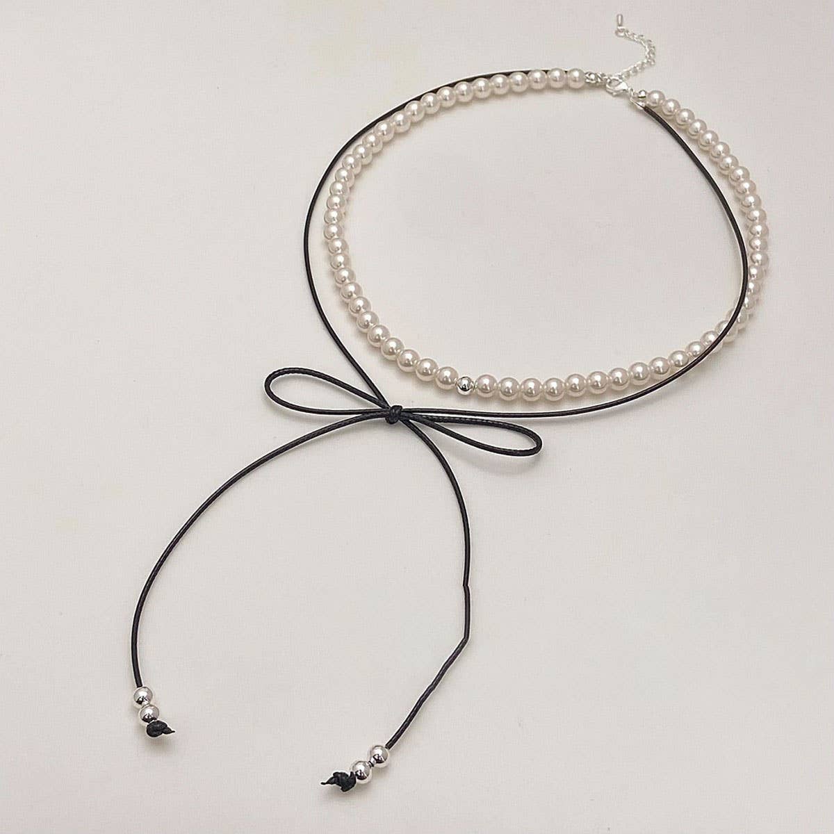FASHIONABLE PEARL HIGH-GRADE BOW PENDANT NECKLACE