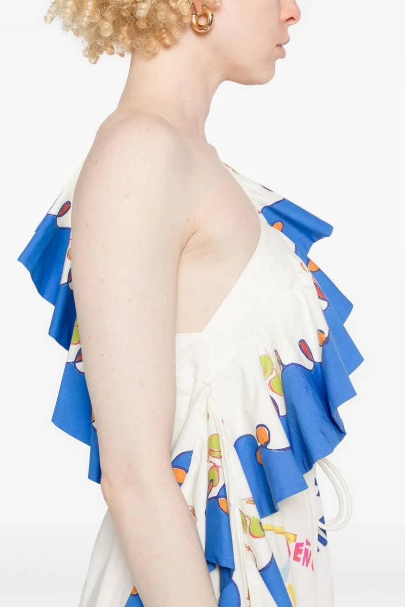 CWDMD5741_TEMPERAMENT OFF-SHOULDER RUFFLED CASUAL DRESS