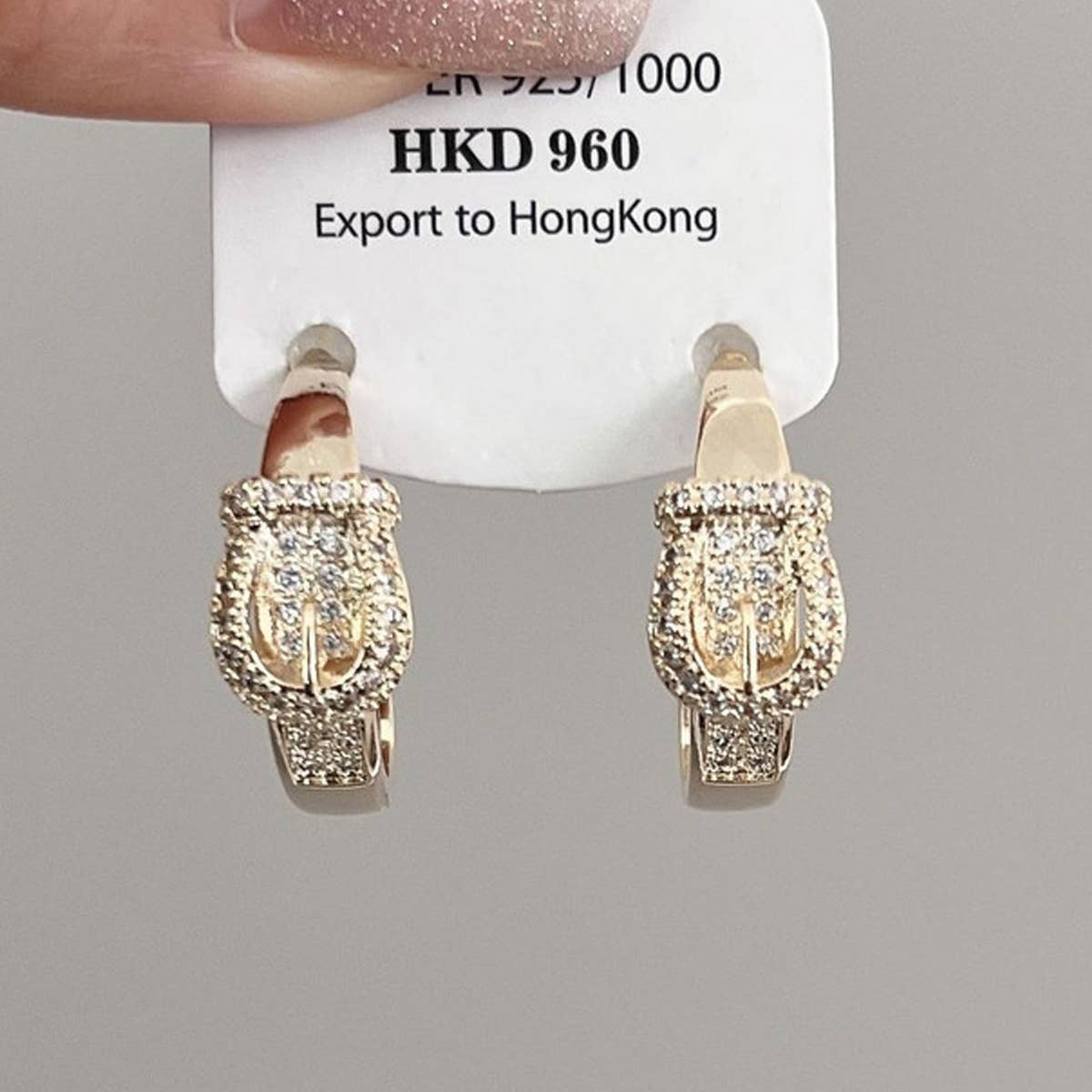 LIGHT LUXURY ZIRCON C-SHAPED EARRINGS