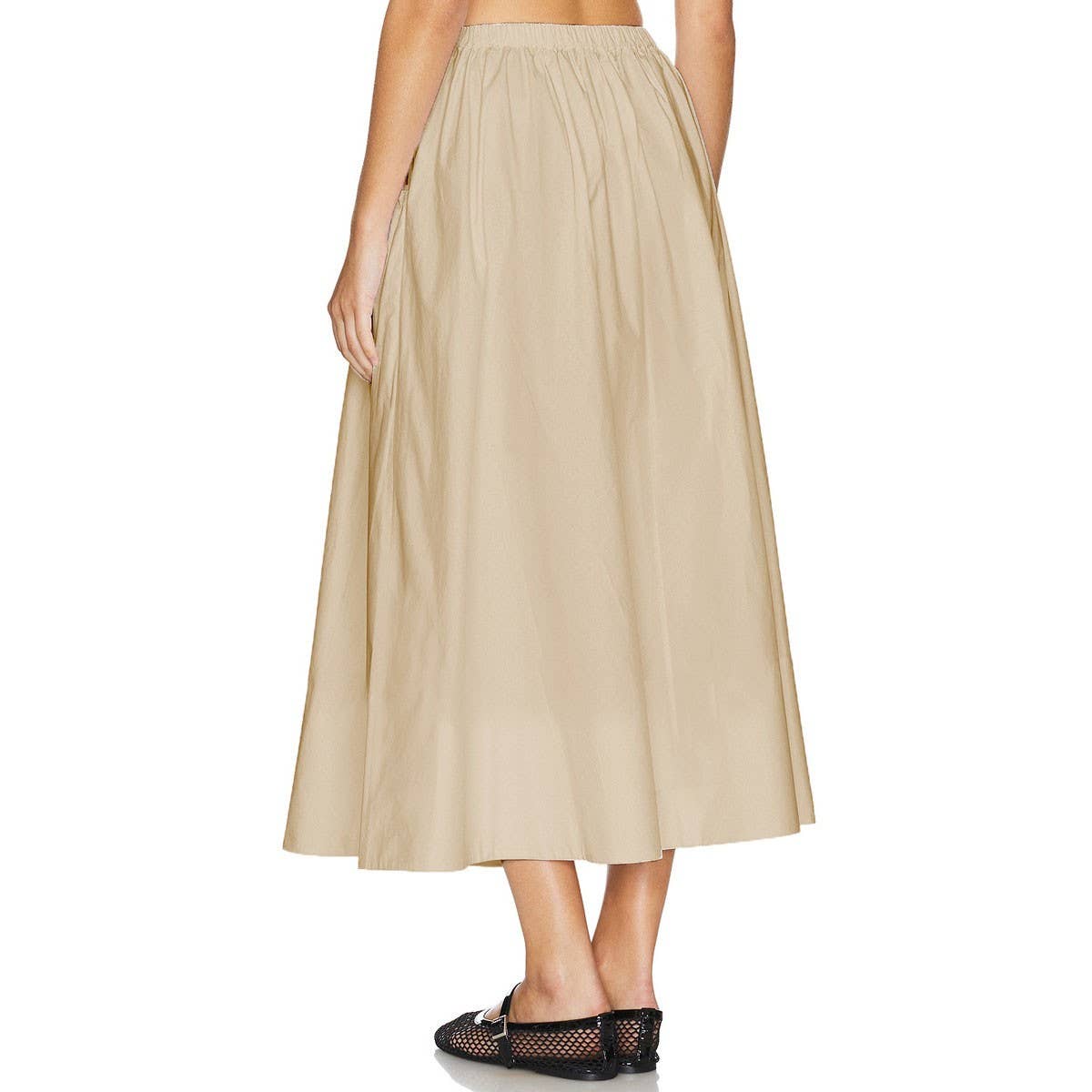 COTTON AND LINEN HIGH WAIST LOOSE SKIRT