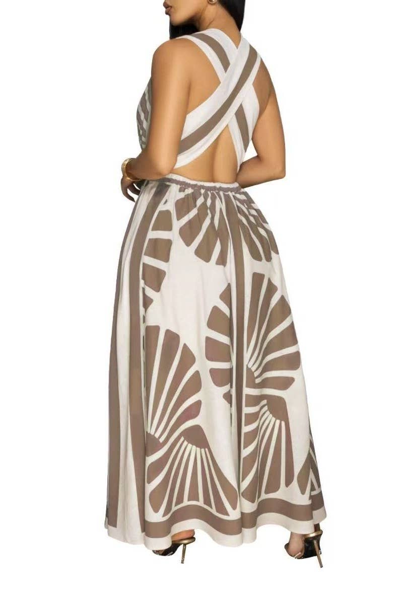 CWDMD5852_BOHO FLORAL V-NECK SLEEVELESS MAXI DRESS