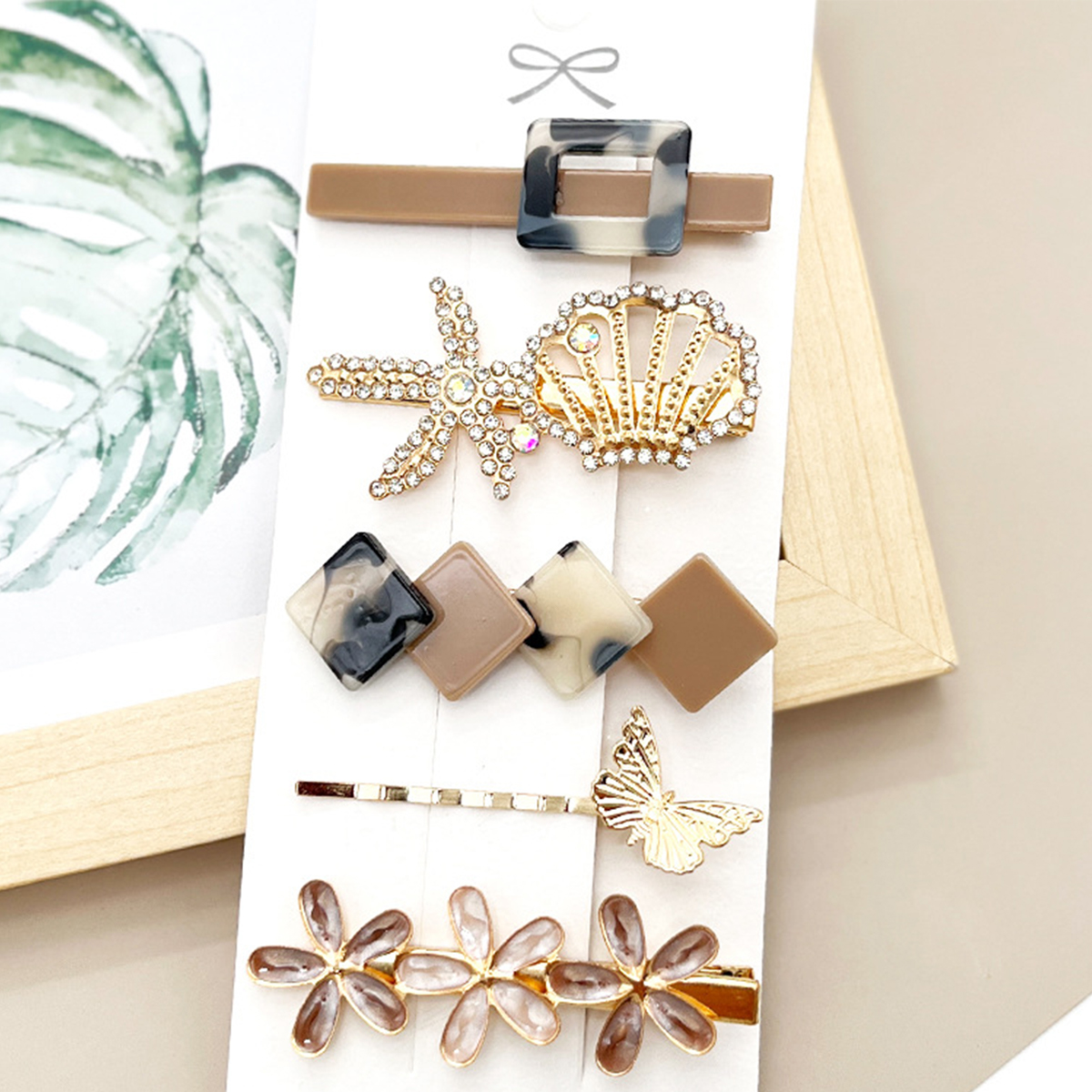 Rhinestone Pearl Hair Clip Set - Elegant Side Pin _CWAHA0159