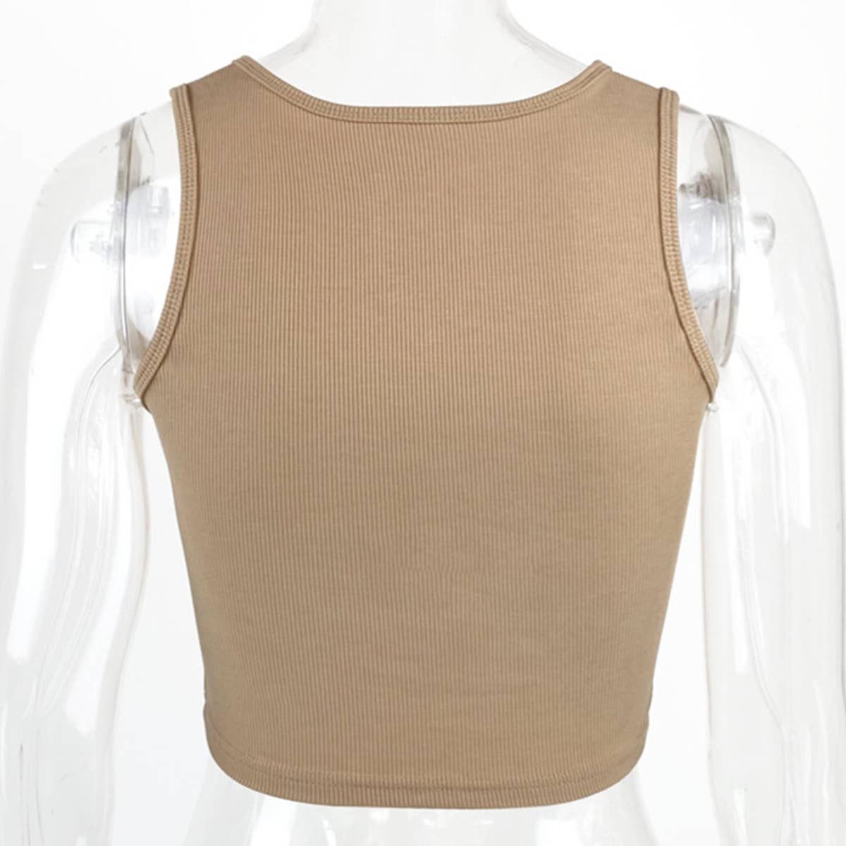 Slim-fit V-neck rib vest sleeveless vest