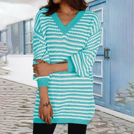 Striped cutout sweater dress knit dress