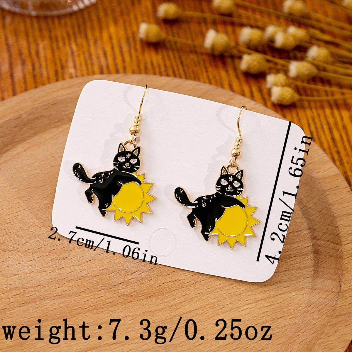 HALLOWEEN CARTOON CAT EARRINGS