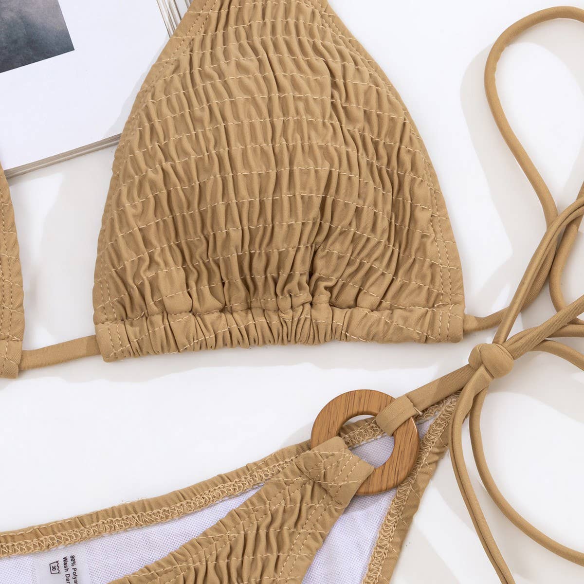 Nylon Bikini Set - Sexy Solid Color Tie Side_CWMW0704