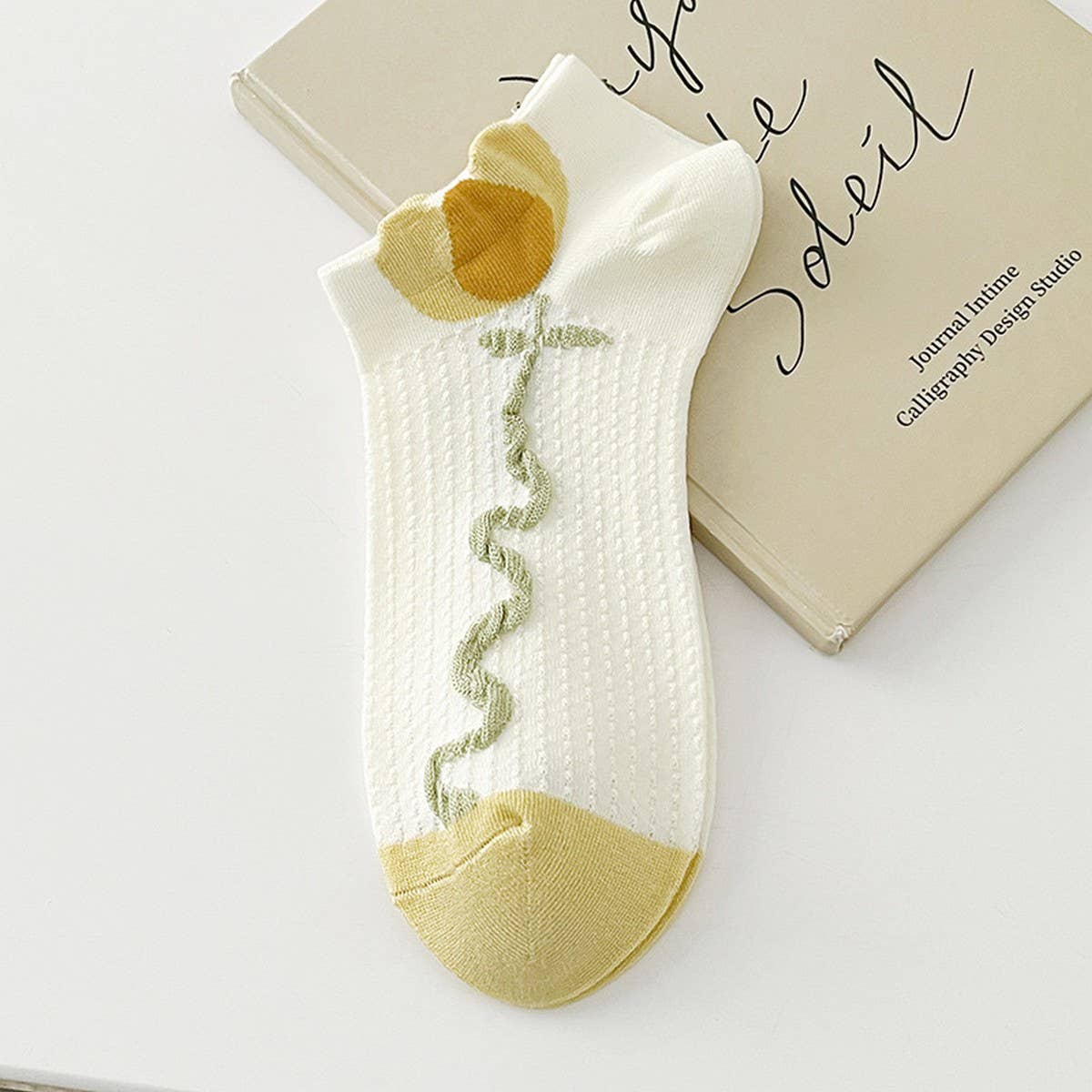THIN HEM BOAT SOCKS PURE COTTON CRYSTAL SOCKS