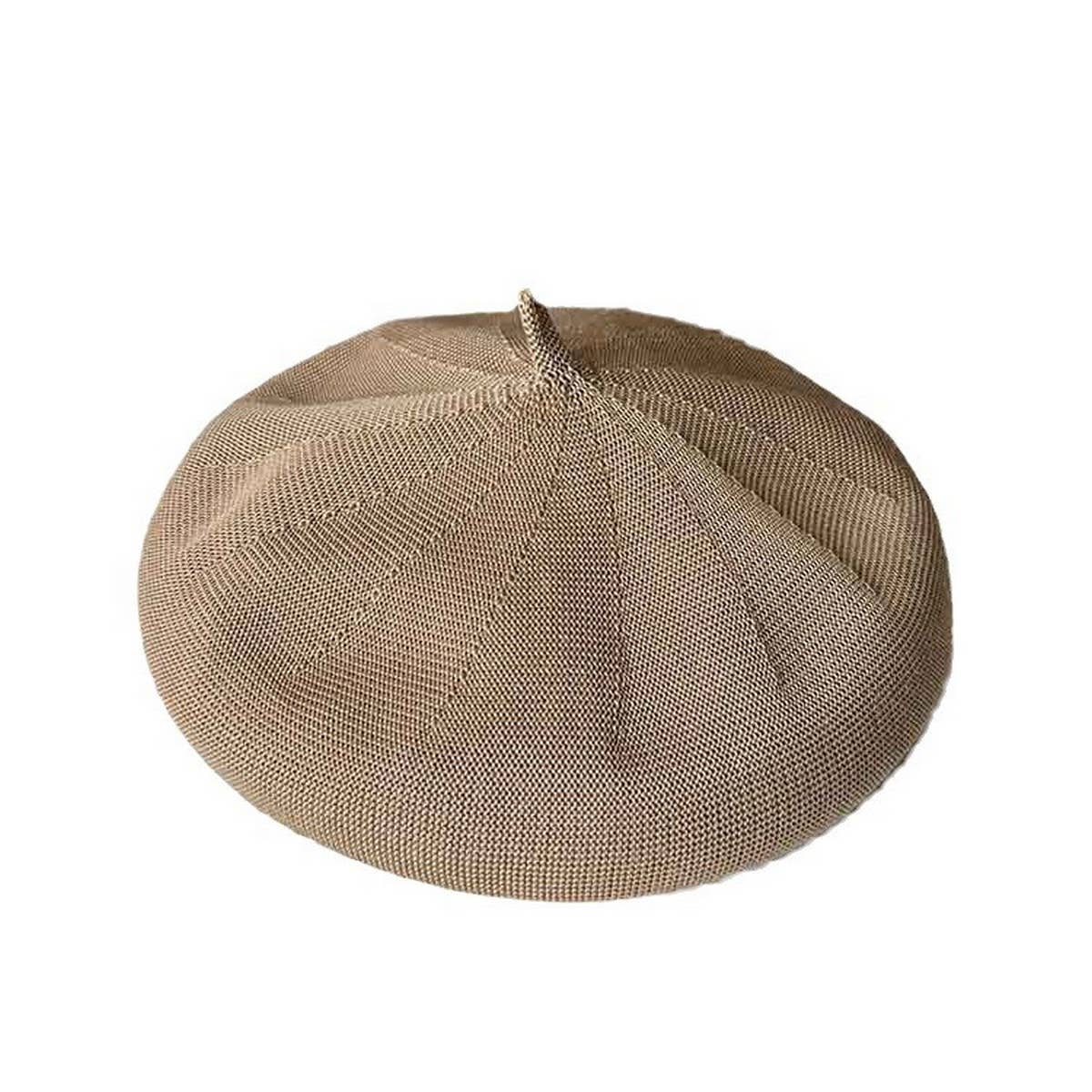 KNITTED ICE SILK BREATHABLE SOLID COLOR BERET_CWAB2901